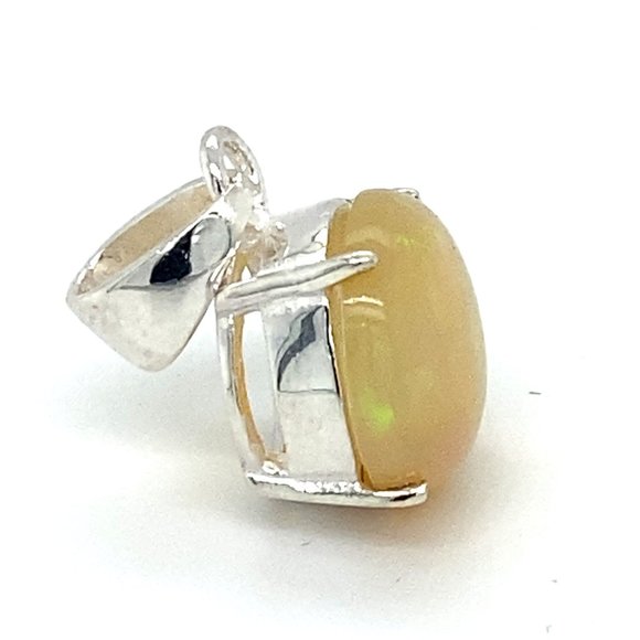Welo Opal 4.35ct Platinum Finish Silver Pendant - Picture 4 of 7